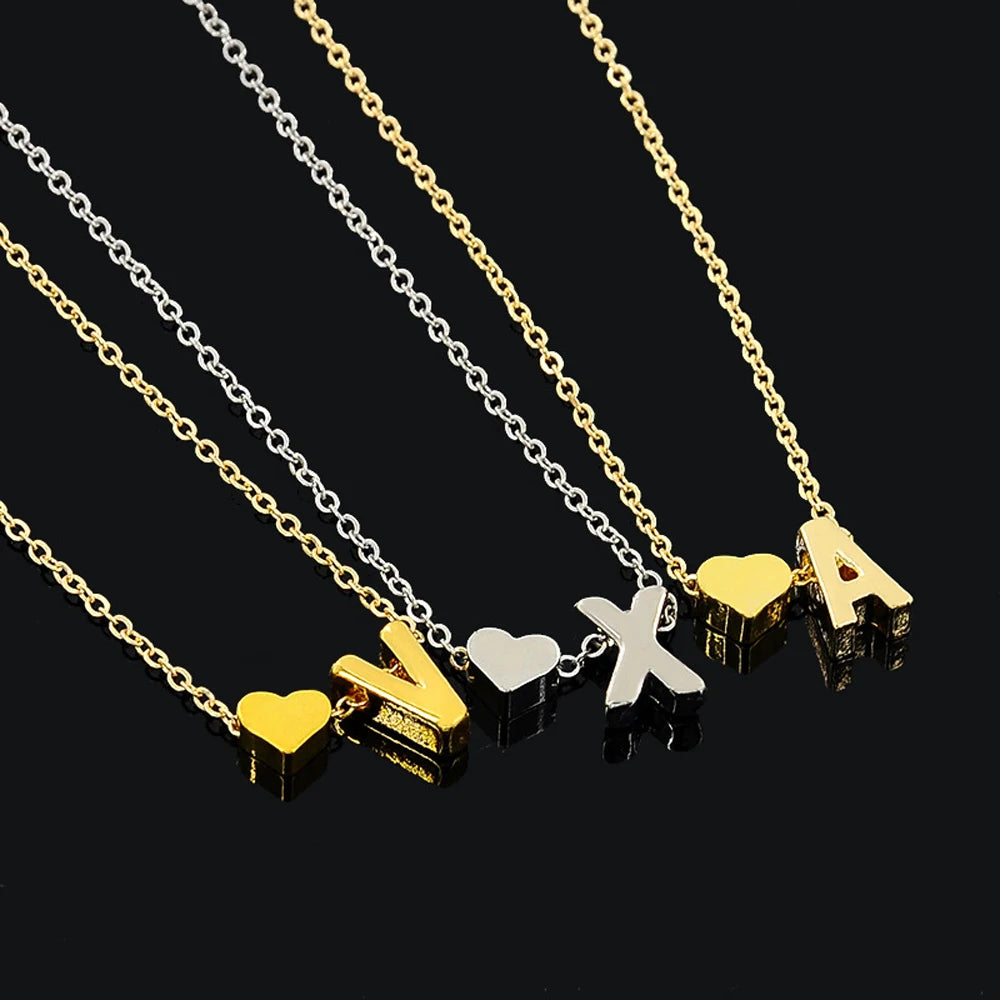 Golden Love Initial Necklace