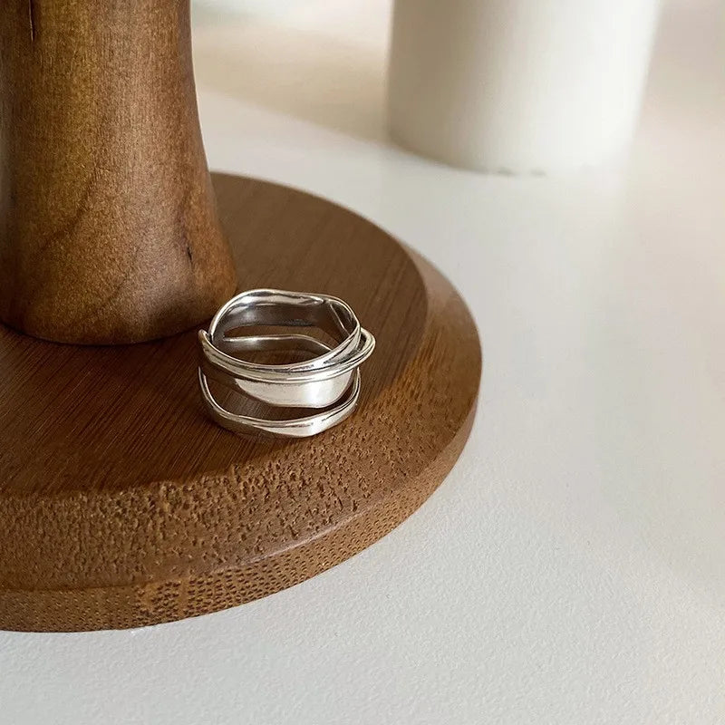 Urban Edge Silver Ring Set