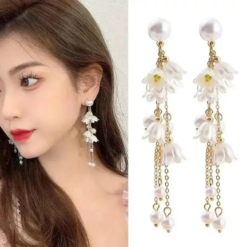 Luna Elegance Pearl Drop Earrings
