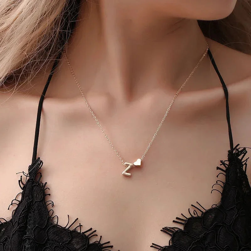 Golden Love Initial Necklace