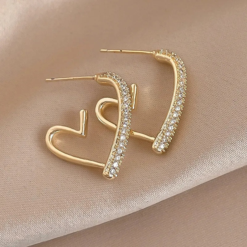 Golden Grace Heart Earrings