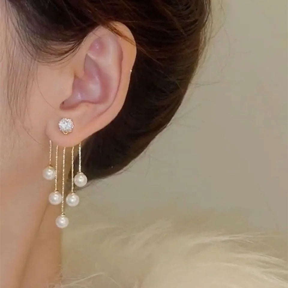 Luna Elegance Pearl Drop Earrings
