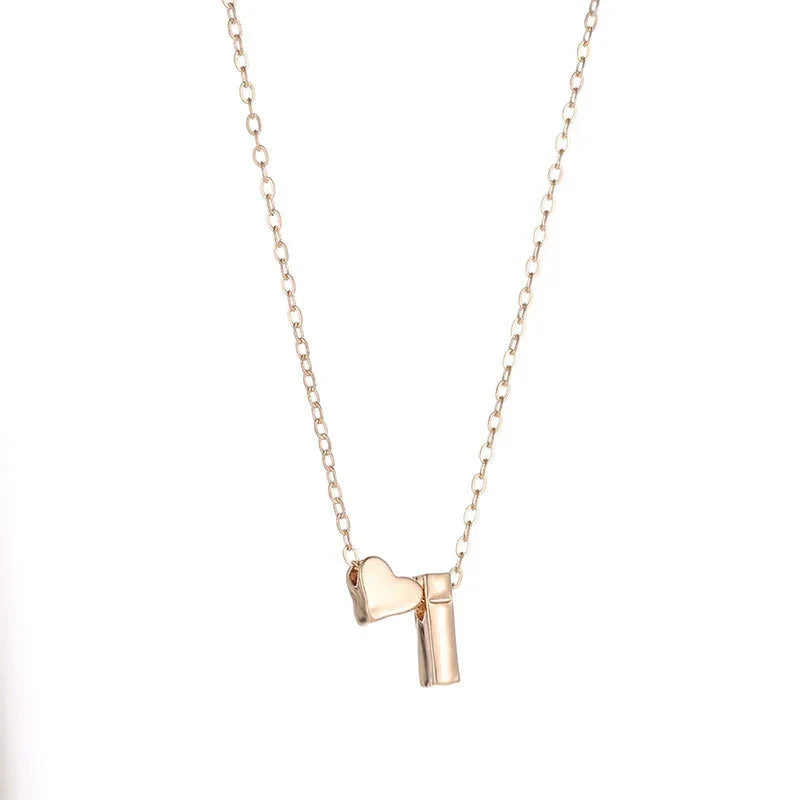 Golden Love Initial Necklace
