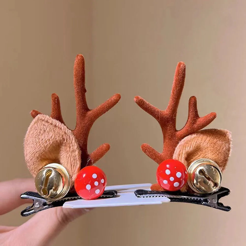 Festive Reindeer Ears Hair Clips – Christmas Magic Edition