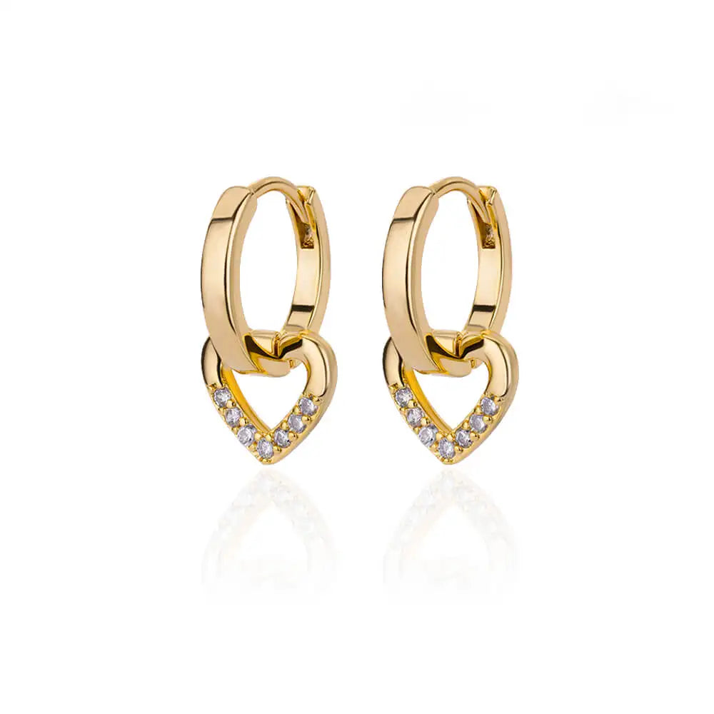 Luxe Heart Sparkle Hoops