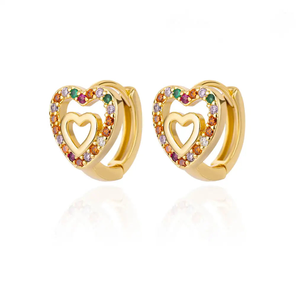 Luxe Heart Sparkle Hoops