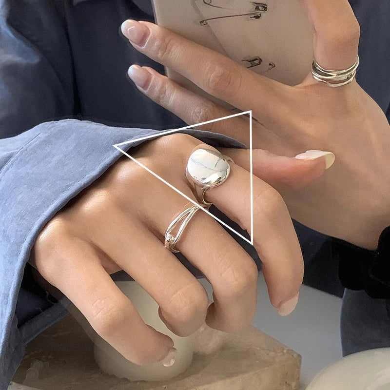 Urban Edge Silver Ring Set