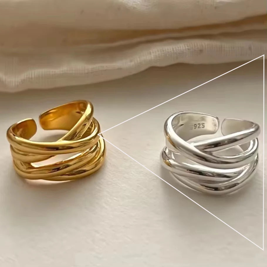 Urban Edge Silver Ring Set