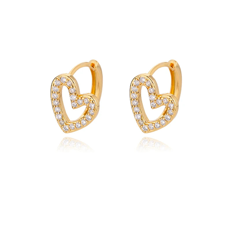 Luxe Heart Sparkle Hoops