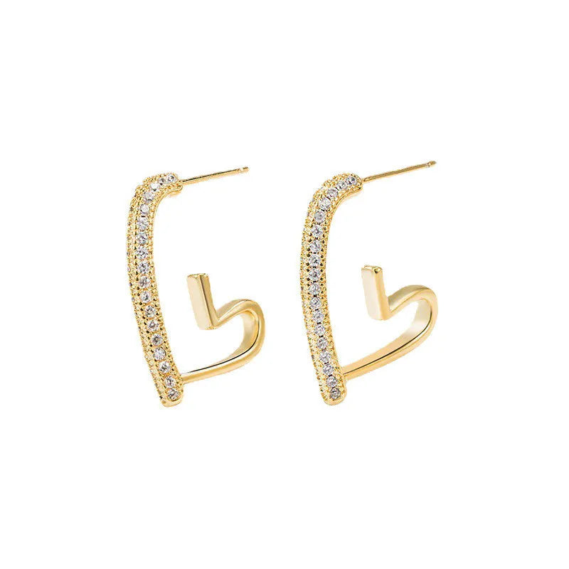 Golden Grace Heart Earrings