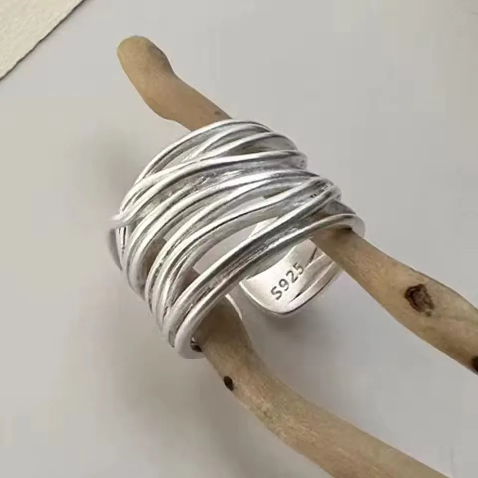 Urban Edge Silver Ring Set