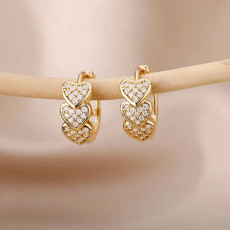 Luxe Heart Sparkle Hoops
