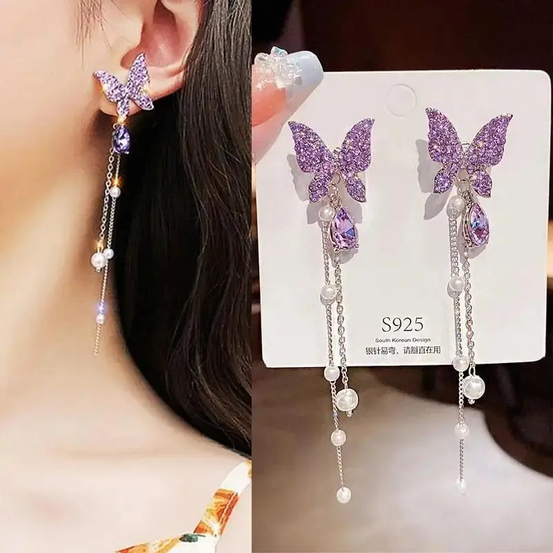 Ethereal Butterfly Drop Earrings