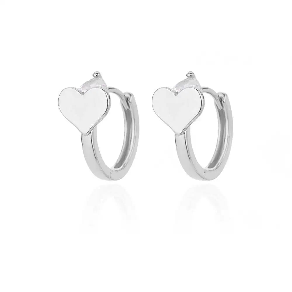 Luxe Heart Sparkle Hoops
