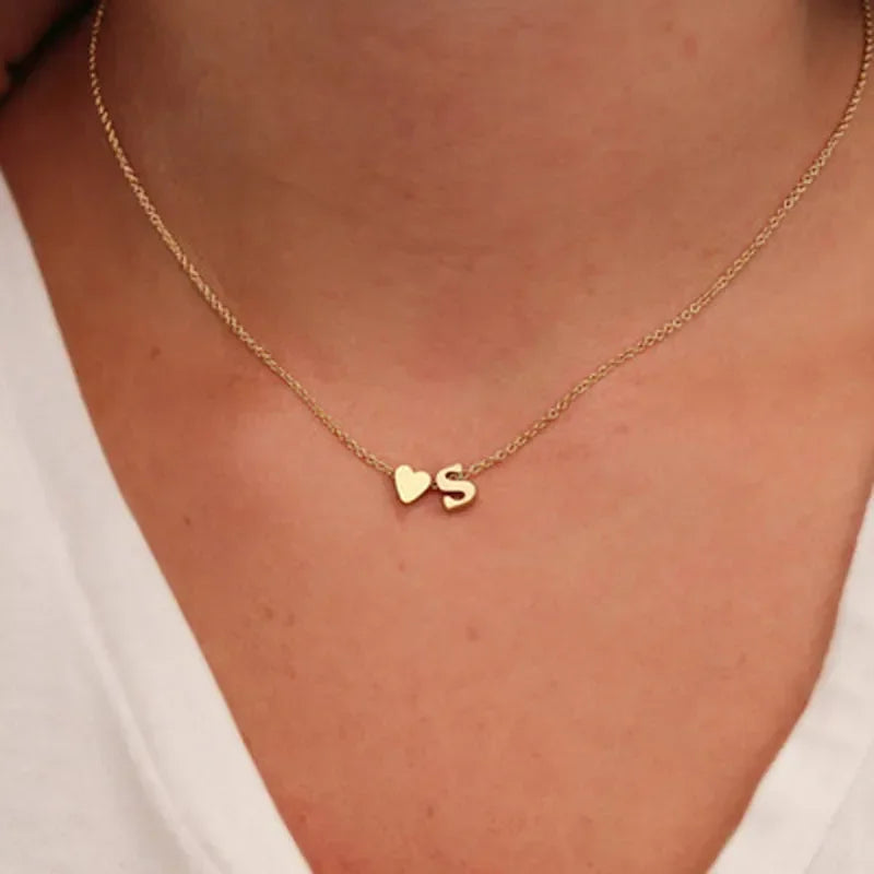 Golden Love Initial Necklace