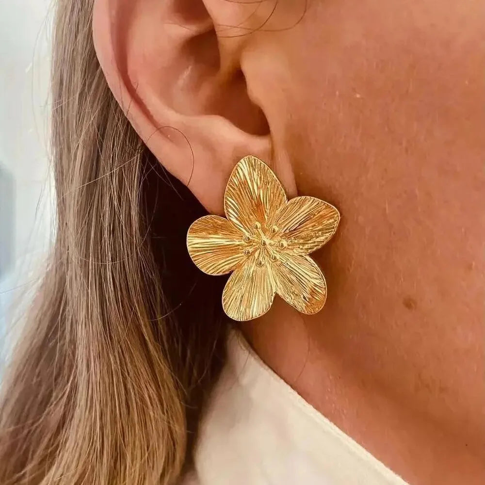 Golden Bloom Statement Earrings