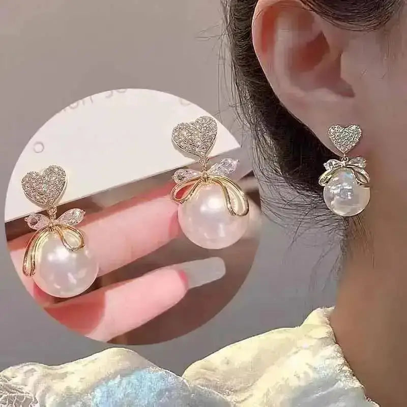 Luna Elegance Pearl Drop Earrings