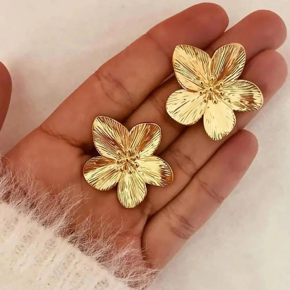 Golden Bloom Statement Earrings
