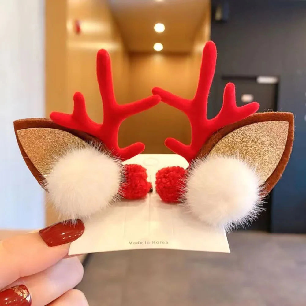 Festive Reindeer Ears Hair Clips – Christmas Magic Edition