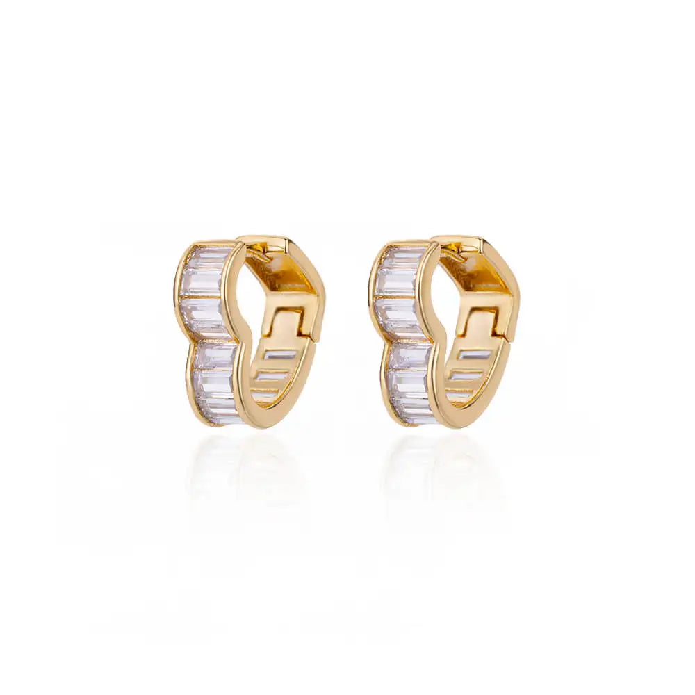 Luxe Heart Sparkle Hoops