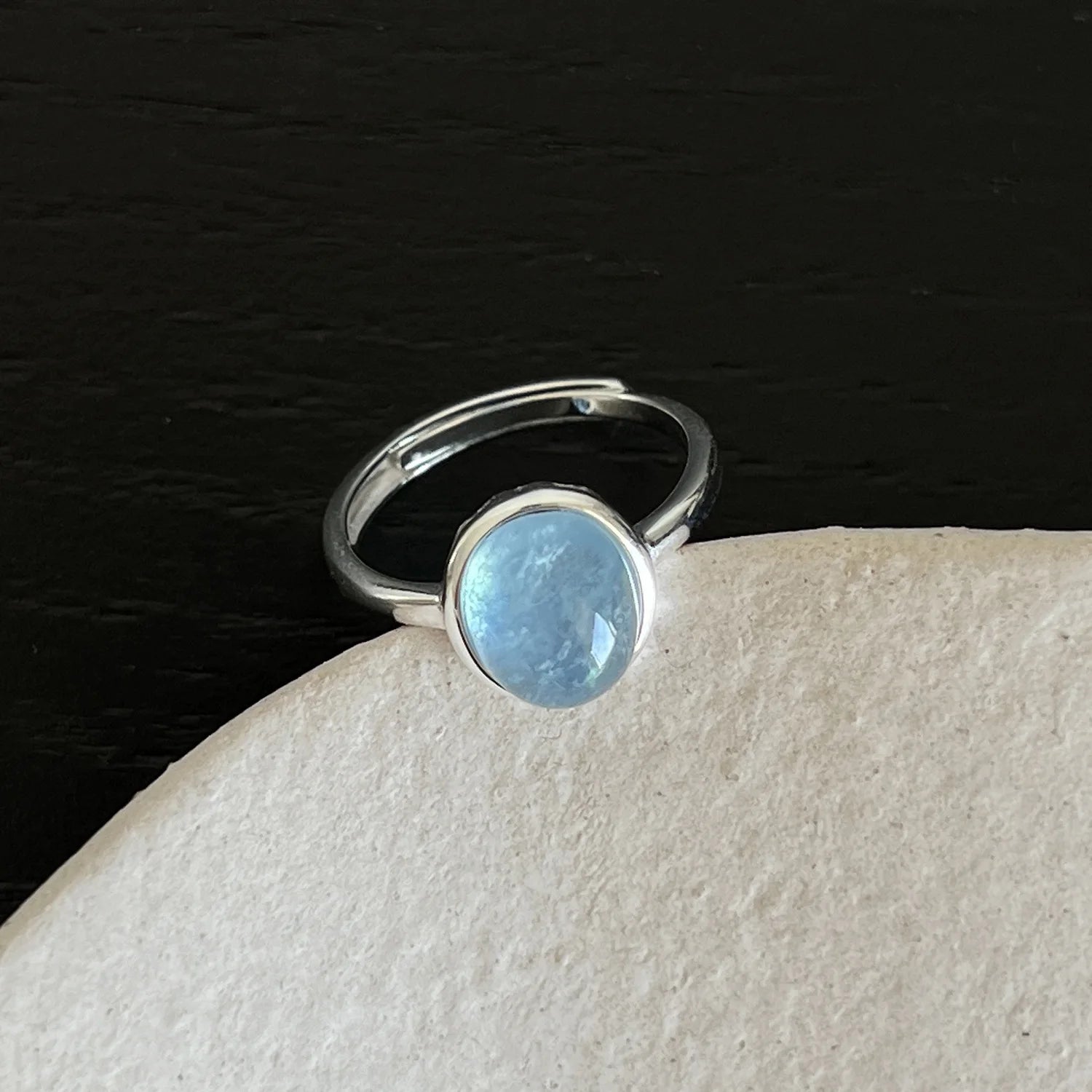 Ocean Whisper Silver Ring Set