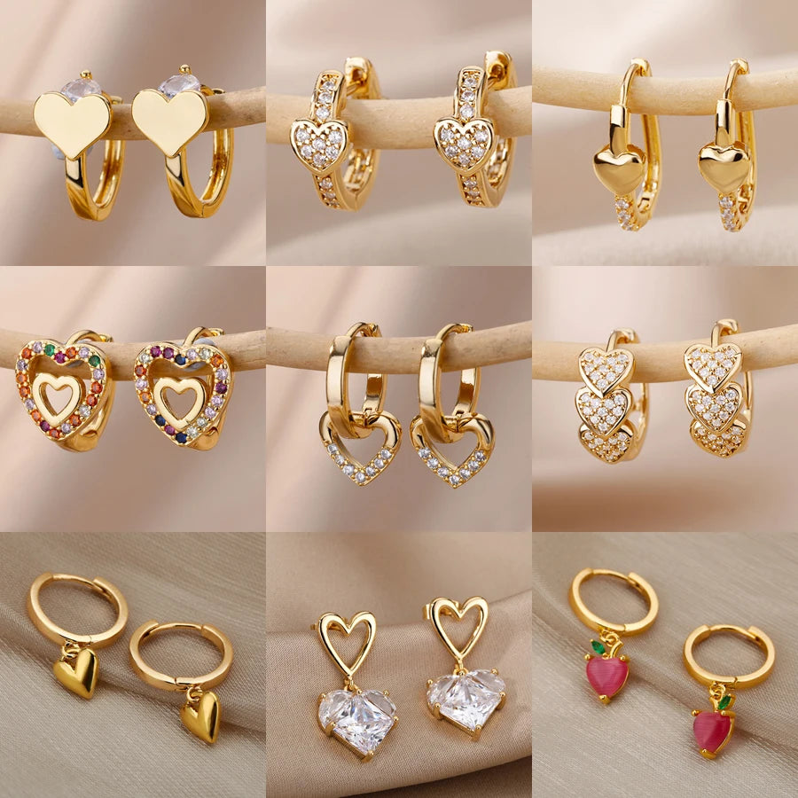 Luxe Heart Sparkle Hoops