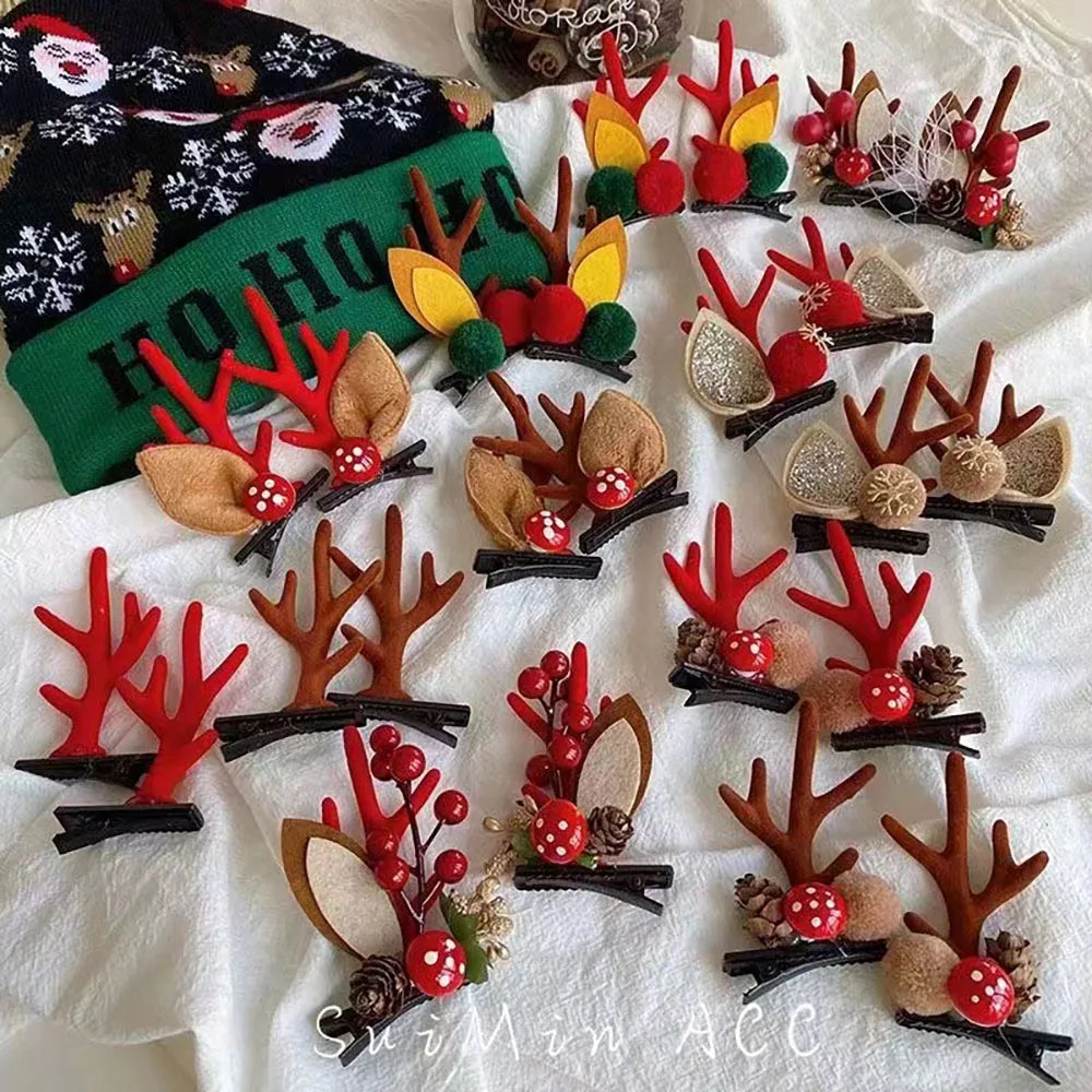 Festive Reindeer Ears Hair Clips – Christmas Magic Edition