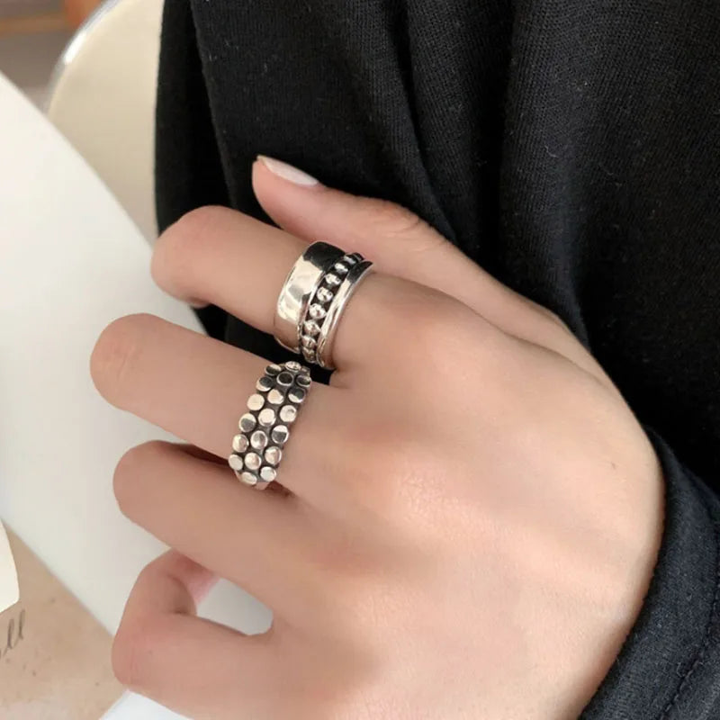 Urban Edge Silver Ring Set
