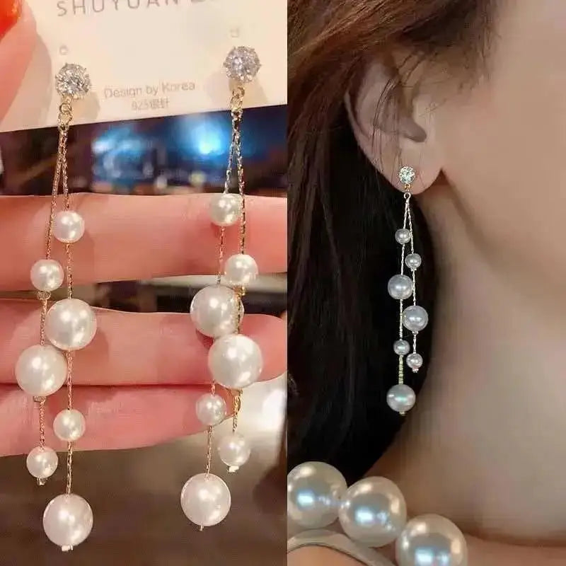 Luna Elegance Pearl Drop Earrings