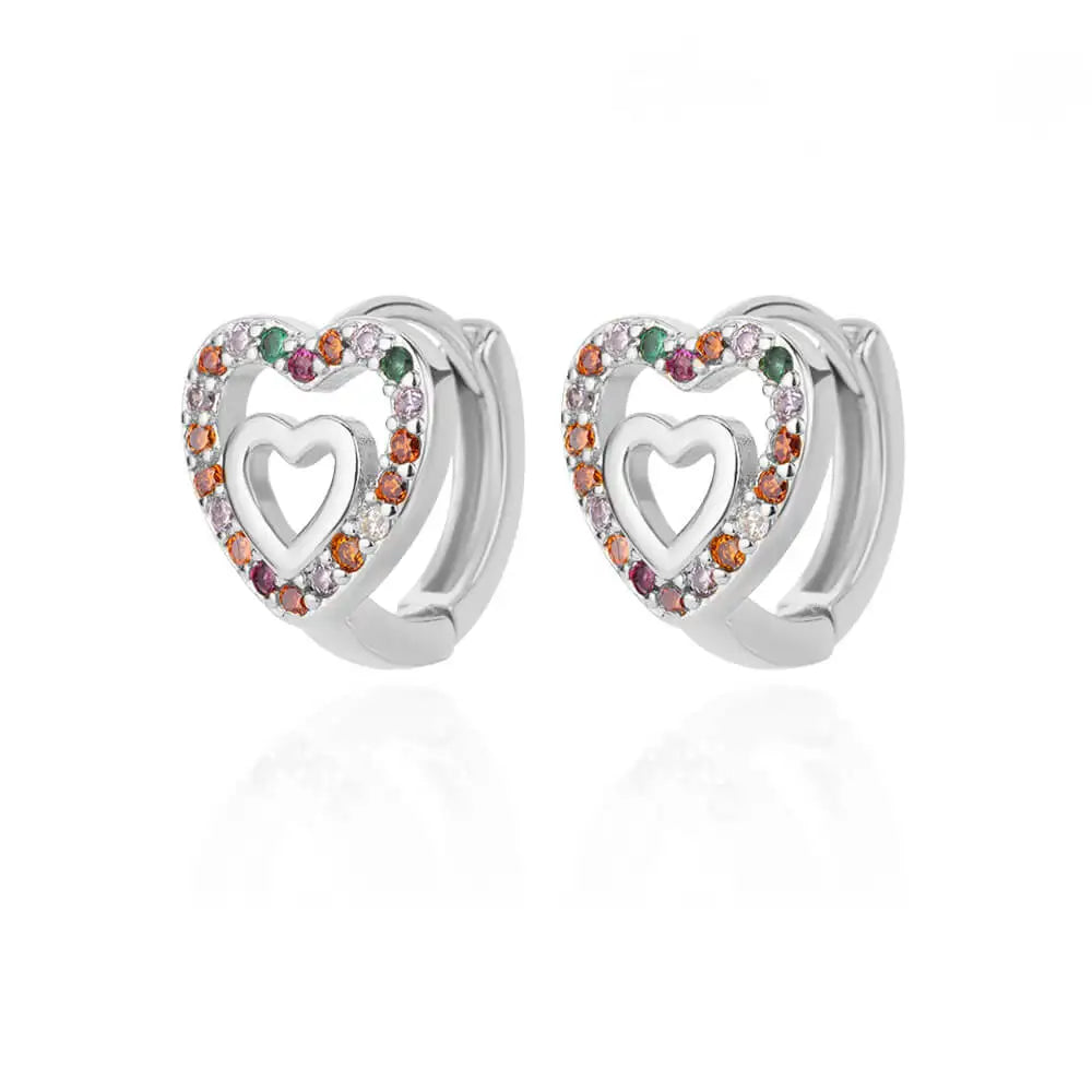 Luxe Heart Sparkle Hoops