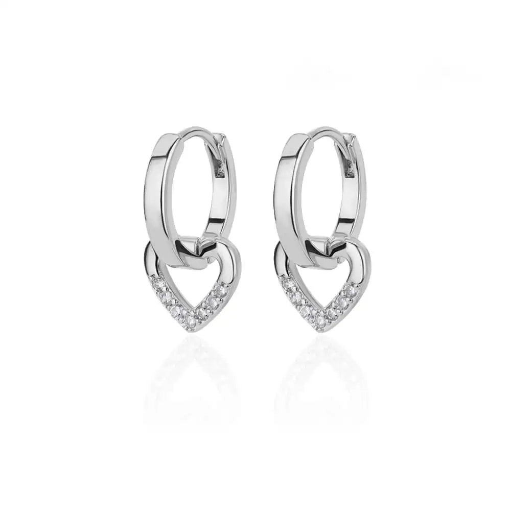 Luxe Heart Sparkle Hoops