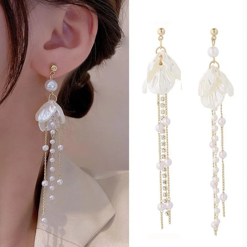 Luna Elegance Pearl Drop Earrings