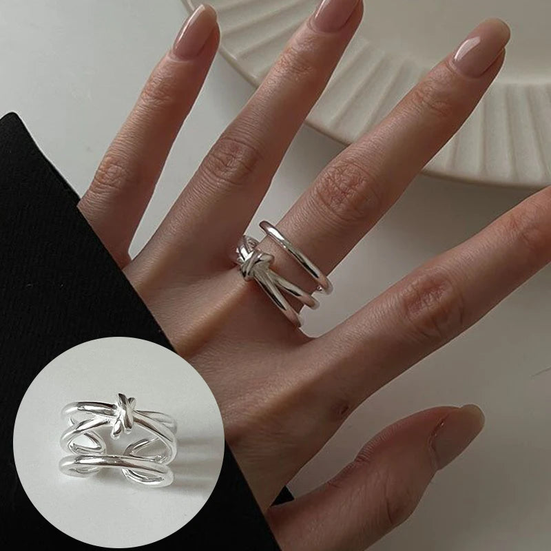 Urban Edge Silver Ring Set
