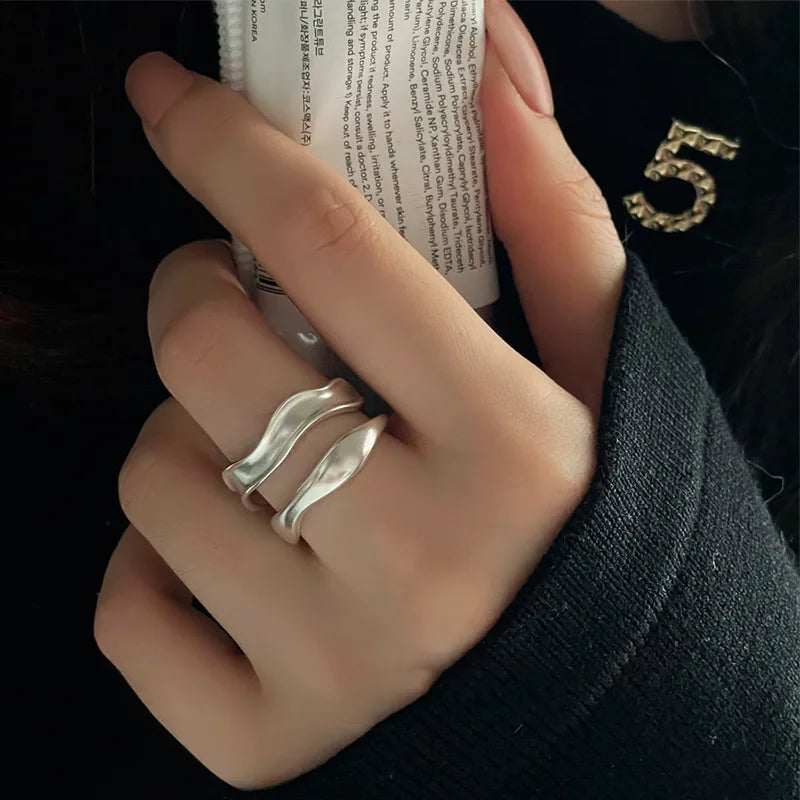 Urban Edge Silver Ring Set