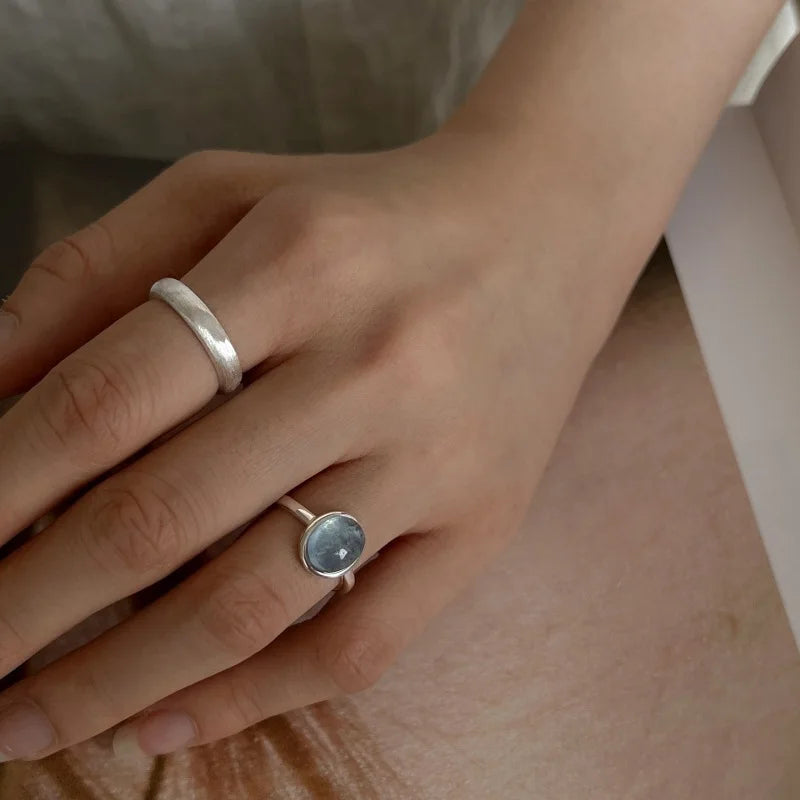 Ocean Whisper Silver Ring Set