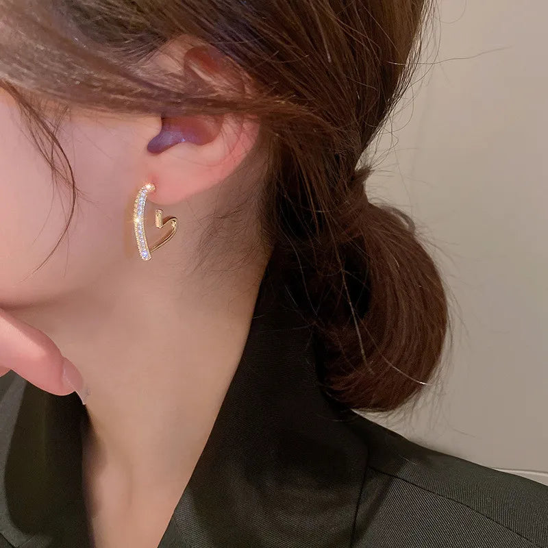 Golden Grace Heart Earrings