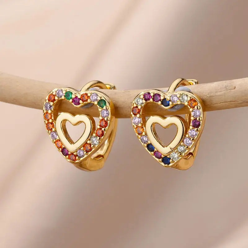 Luxe Heart Sparkle Hoops