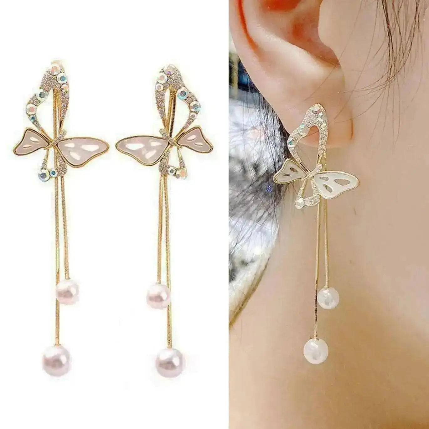 Luna Elegance Pearl Drop Earrings