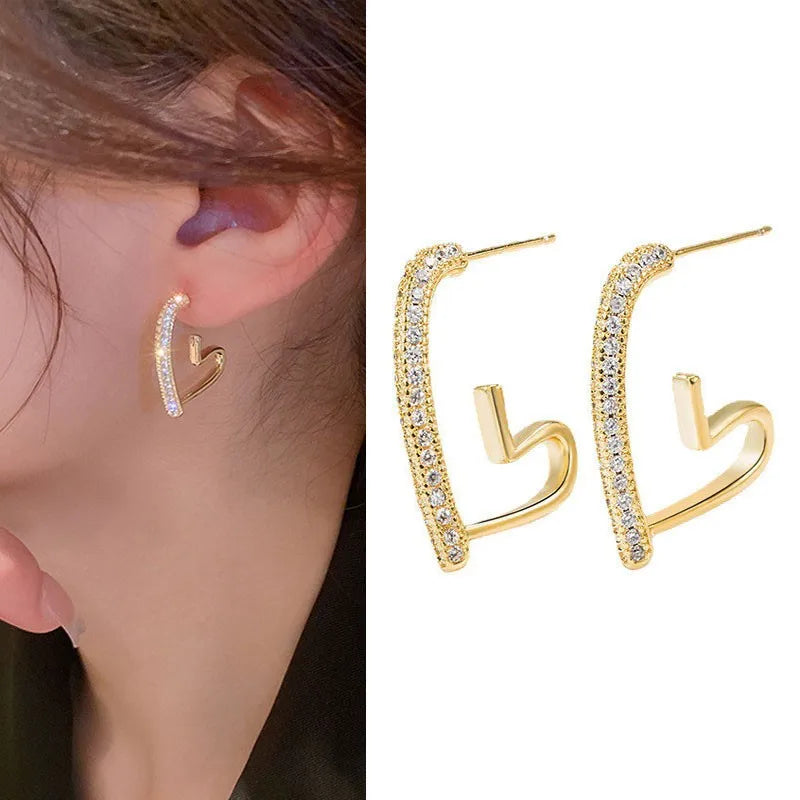 Golden Grace Heart Earrings