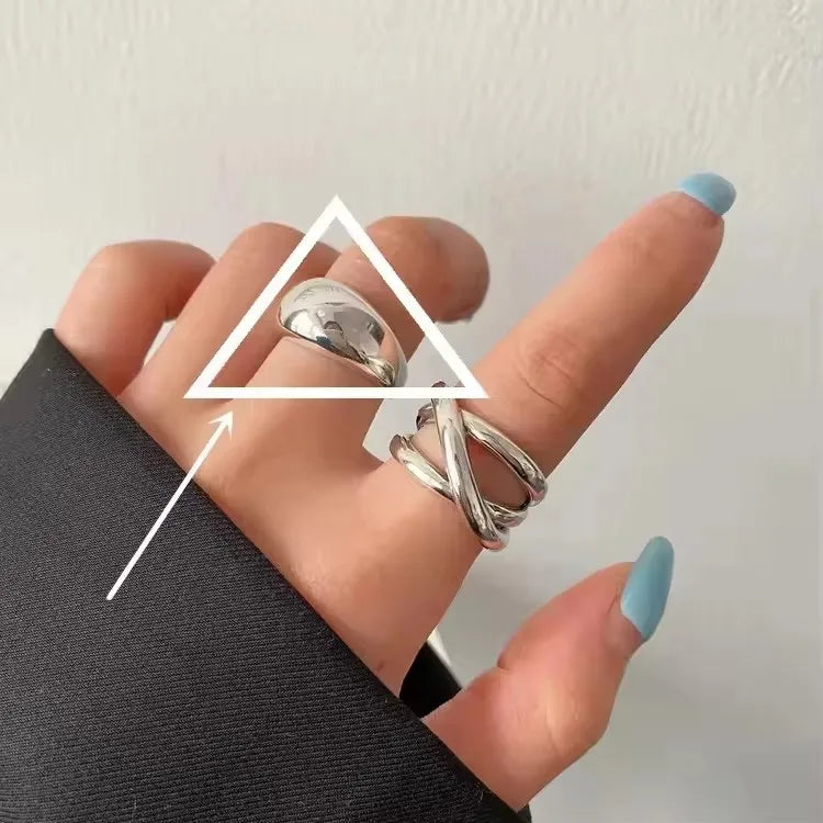Urban Edge Silver Ring Set