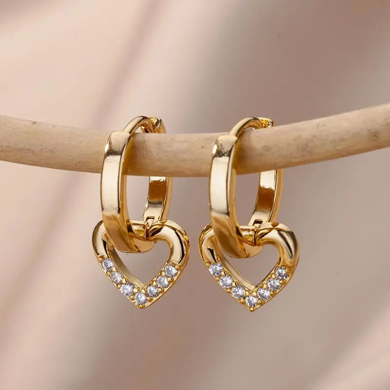 Luxe Heart Sparkle Hoops