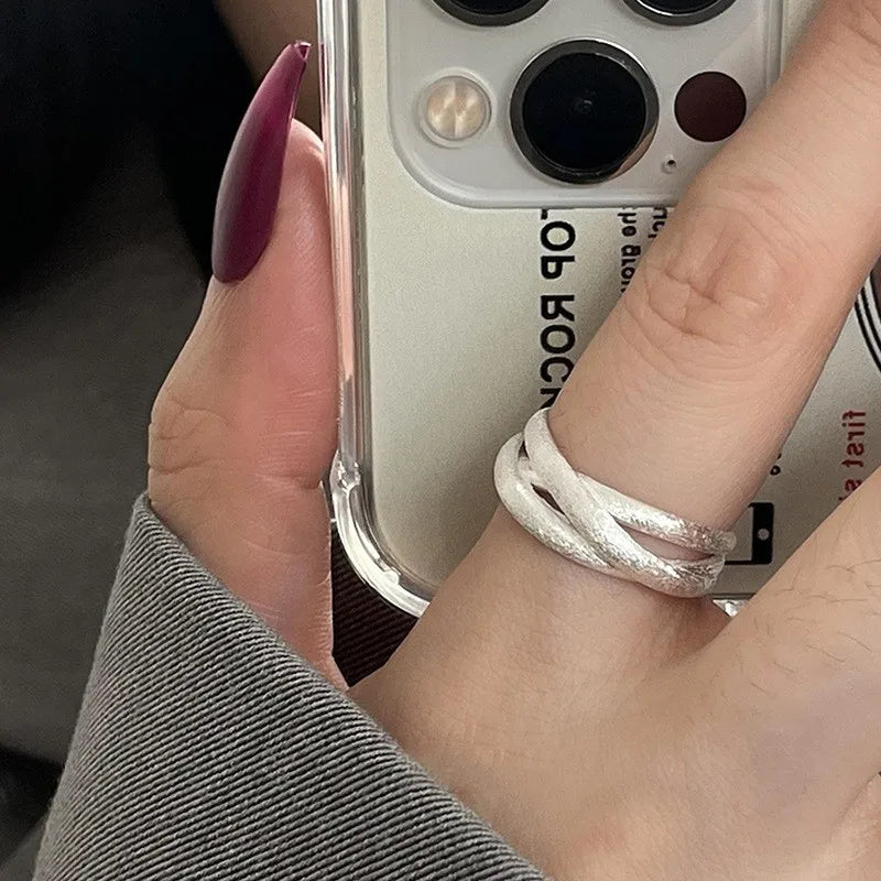 Urban Edge Silver Ring Set