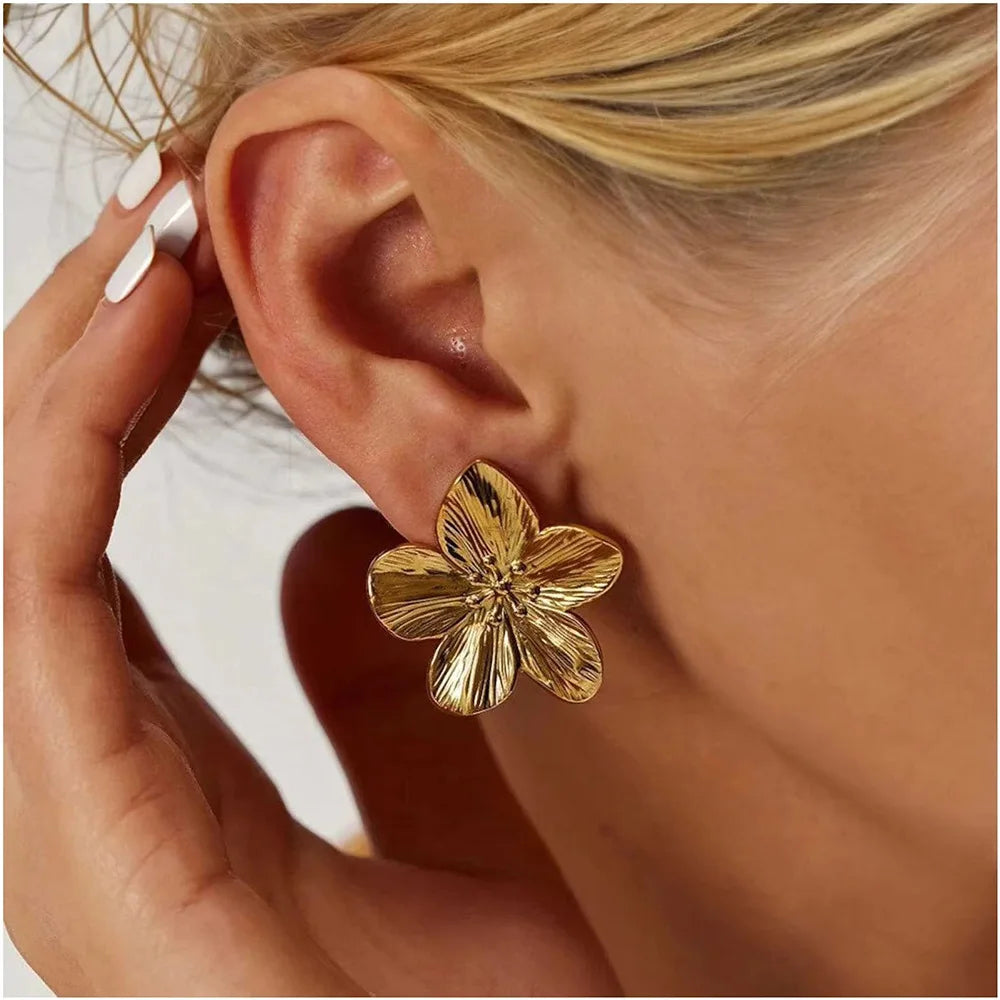 Golden Bloom Statement Earrings