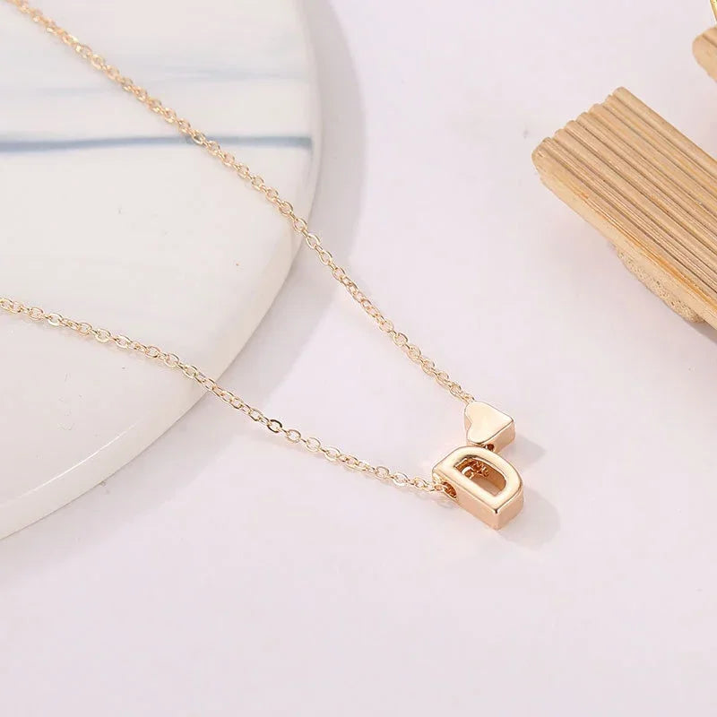 Golden Love Initial Necklace