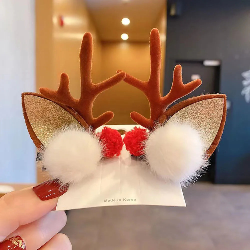 Festive Reindeer Ears Hair Clips – Christmas Magic Edition