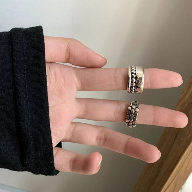 Urban Edge Silver Ring Set