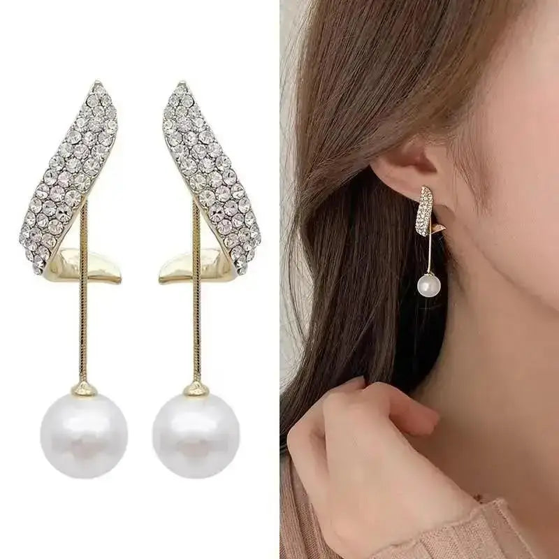 Luna Elegance Pearl Drop Earrings
