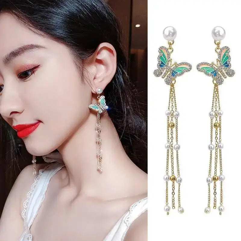 Ethereal Butterfly Drop Earrings